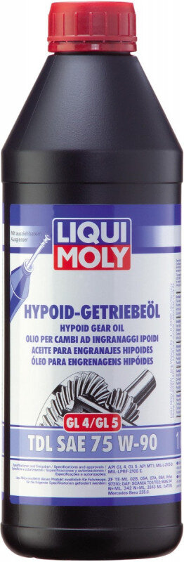 75W90 Gearolie TDL Hypoid semisyntetisk i 1 liters flaske fra Liqui Moly Gearolie fra Liqui Moly