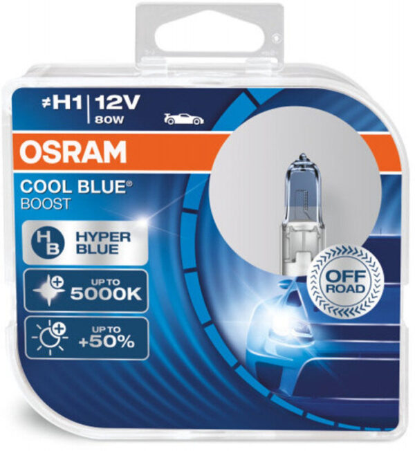 Osram H1 Cool Blue Boost pærer med +50% mere lys