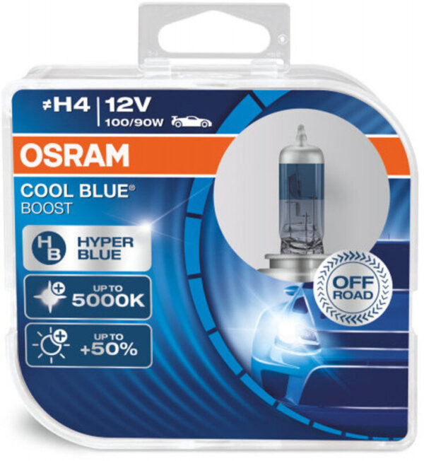 Osram H4 Cool Blue Boost pærer med +50% mere lys