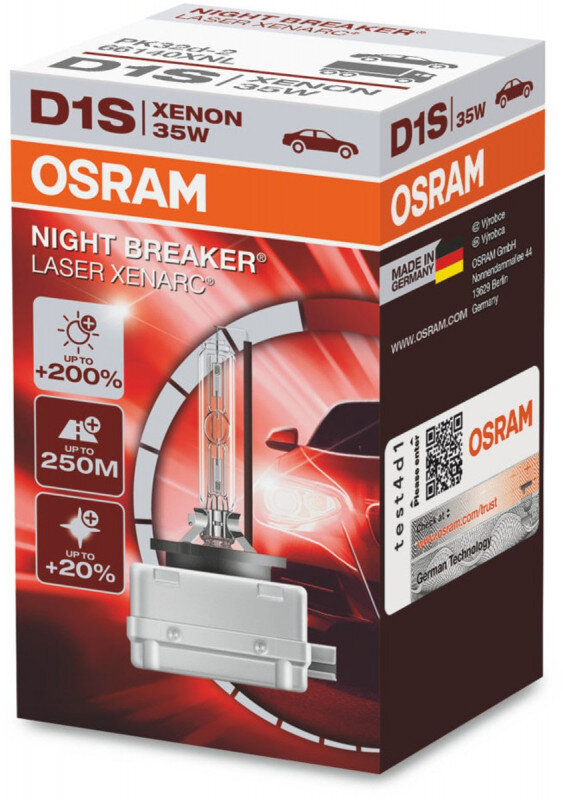 Osram D1S Night Breaker Laser Xenon pære med +200% mere lys (1 stk) Xenon Pærer
