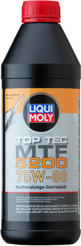Top Tec MTF 5200 75W80 Liqui Moly gearolie i 1 liters flaske Gearolie fra Liqui Moly